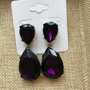 Purple Tear Drop Earrings